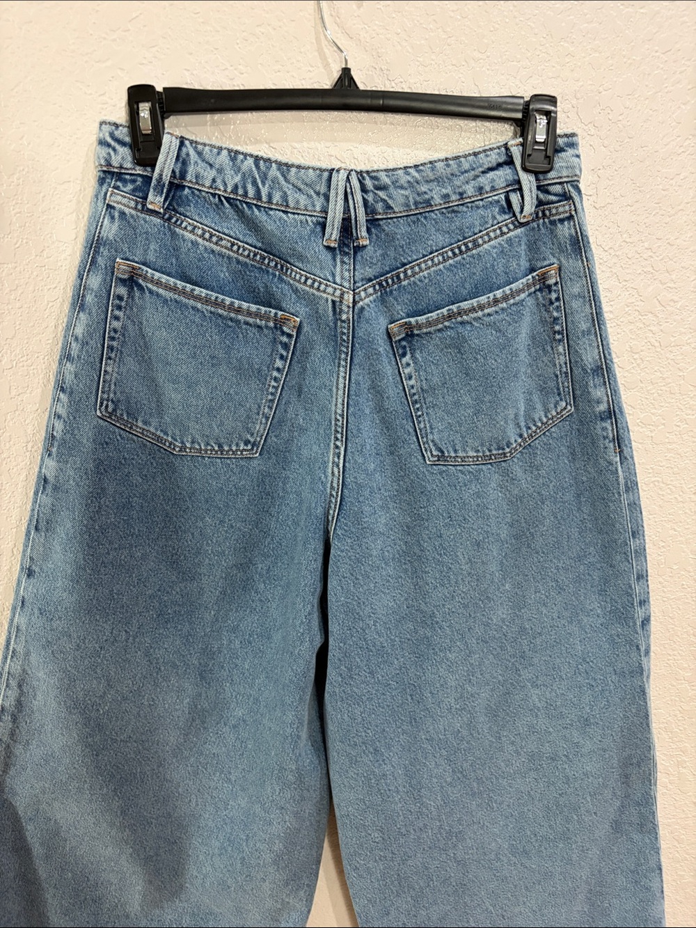 Good American,size 6/28,Women’s Paneled Wide Leg Blue Denim Jeans - Picture 6 of 17